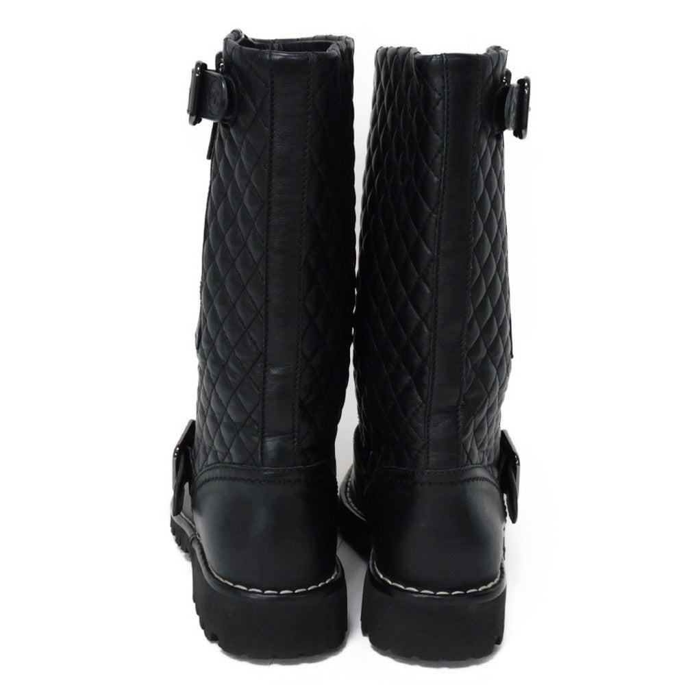 Chanel Matelasse Coco Mark Engineer Boots G28566