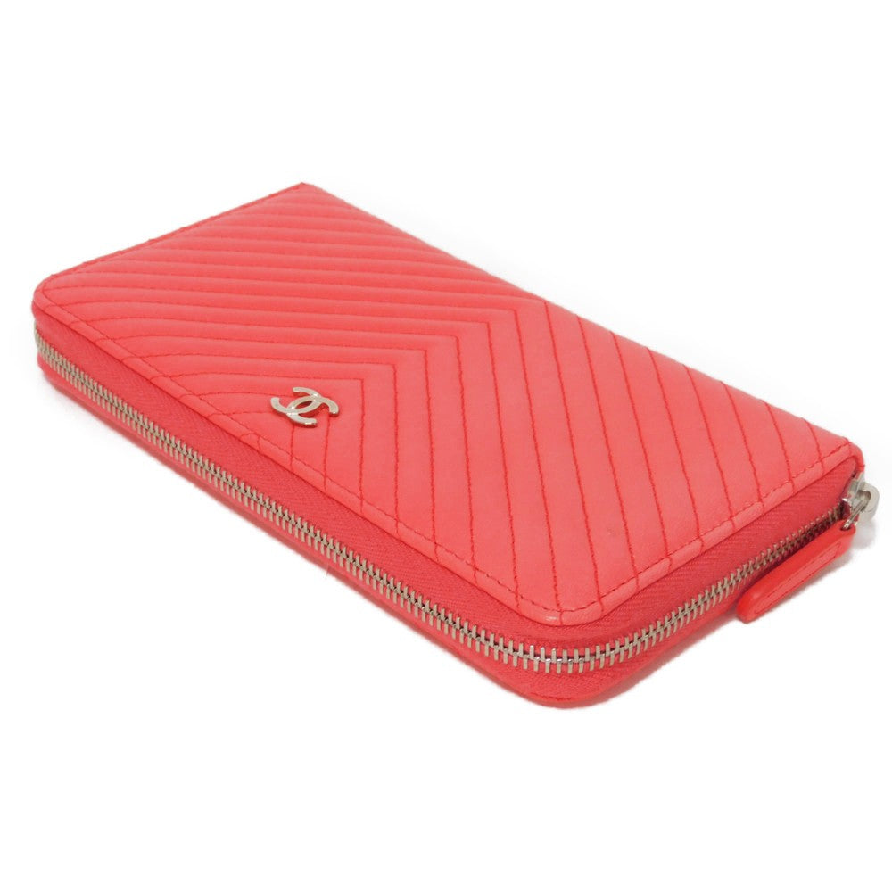 Chanel Chevron Long Zip Wallet A50097