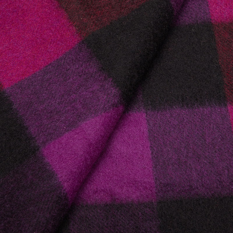 Burberry Check Cashmere Scarf Red Purple in Very Good Condition