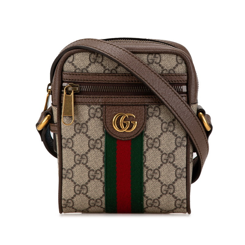 Gucci Ophidia Shoulder Bag Brown PVC Leather