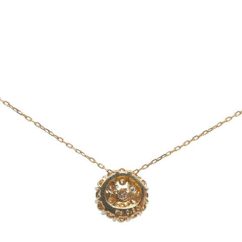 18K Diamond Round Pendant Necklace