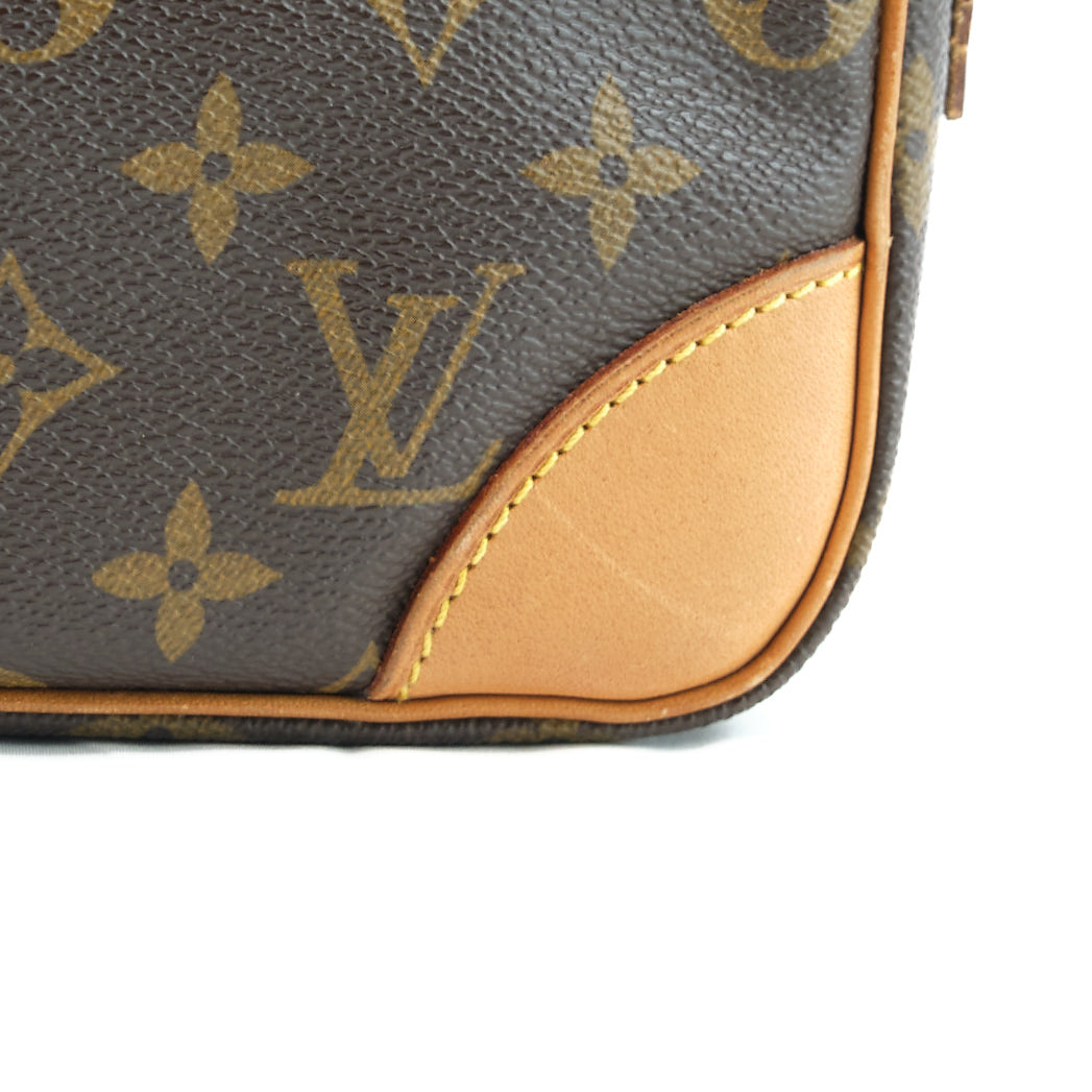 Louis Vuitton Monogram Marly Dragonne PM Canvas Clutch Bag in Very Good Condition