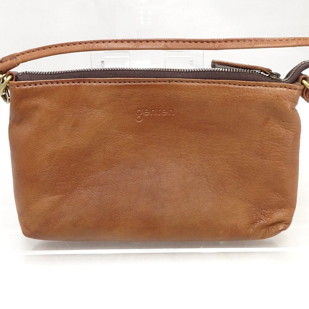 Genten Leather Multi Pouch Mini Brown