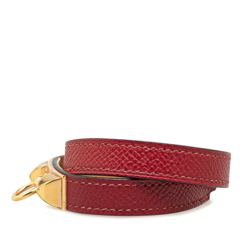 Hermes Rivale Double Tour Bracelet Wine Red Gold