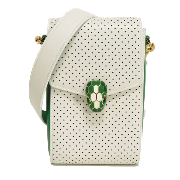 BVLGARI Serpenti Vertical Smooth Calf Leather Chain Shoulder Bag Limited
