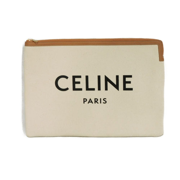 CELINE Logo Canvas Clutch Bag