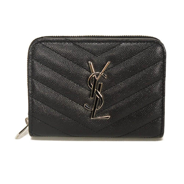 Saint Laurent Paris Monogram Grain De Poudre Compact Wallet