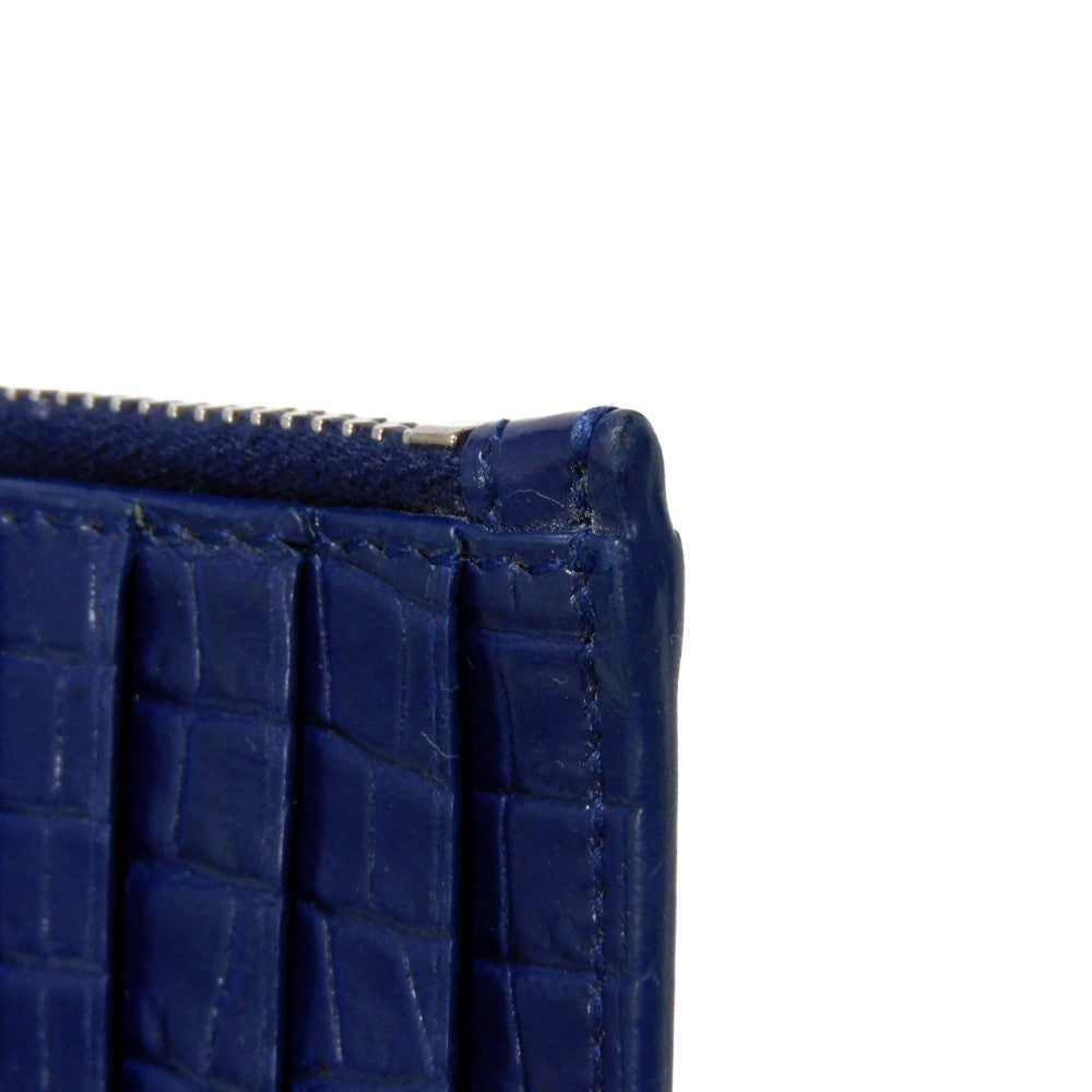 Yves Saint Laurent Croc-Embossed Zip Coin Case