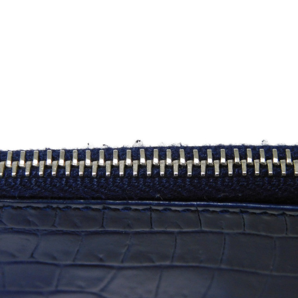 Yves Saint Laurent Croc-Embossed Zip Coin Case