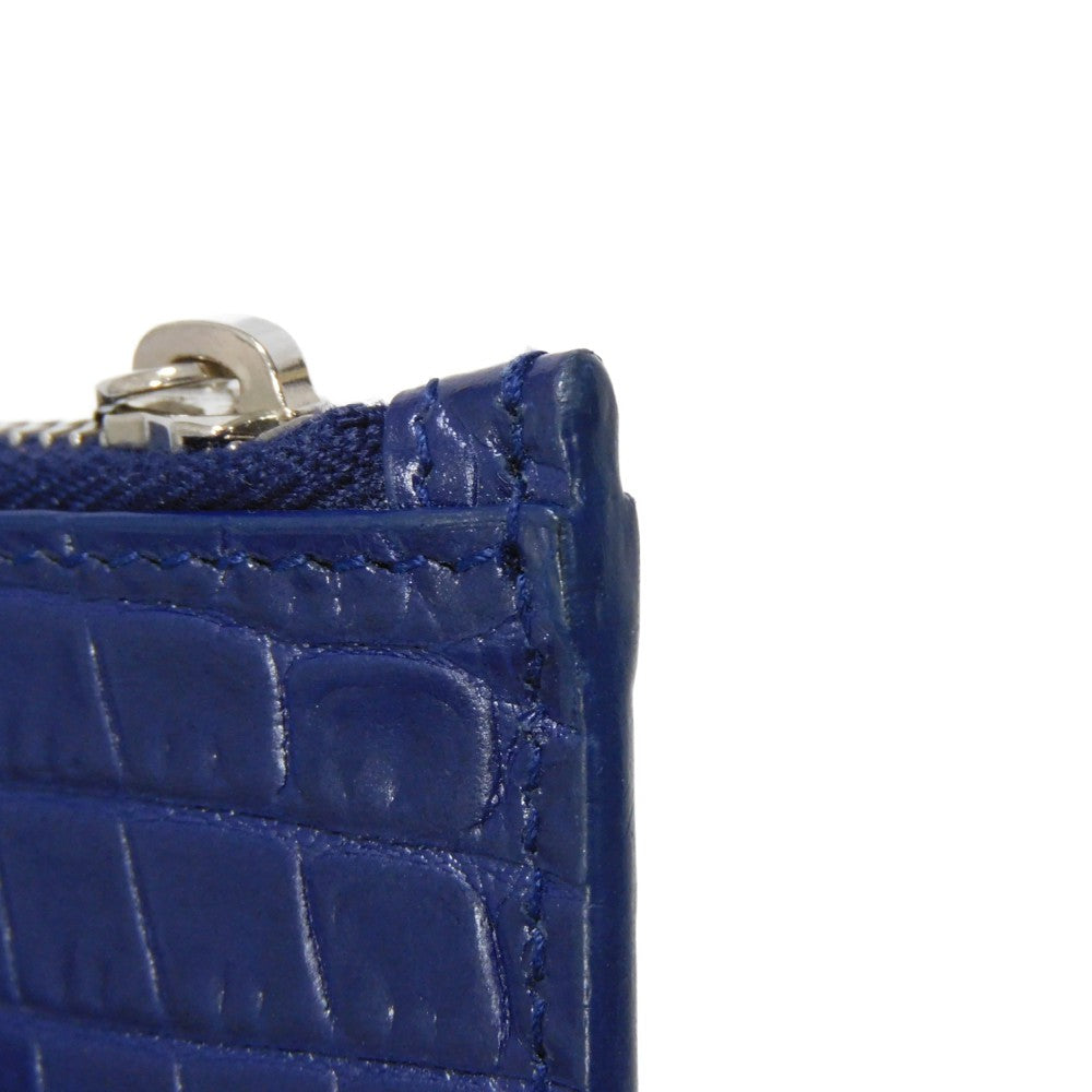 Yves Saint Laurent Croc-Embossed Zip Coin Case