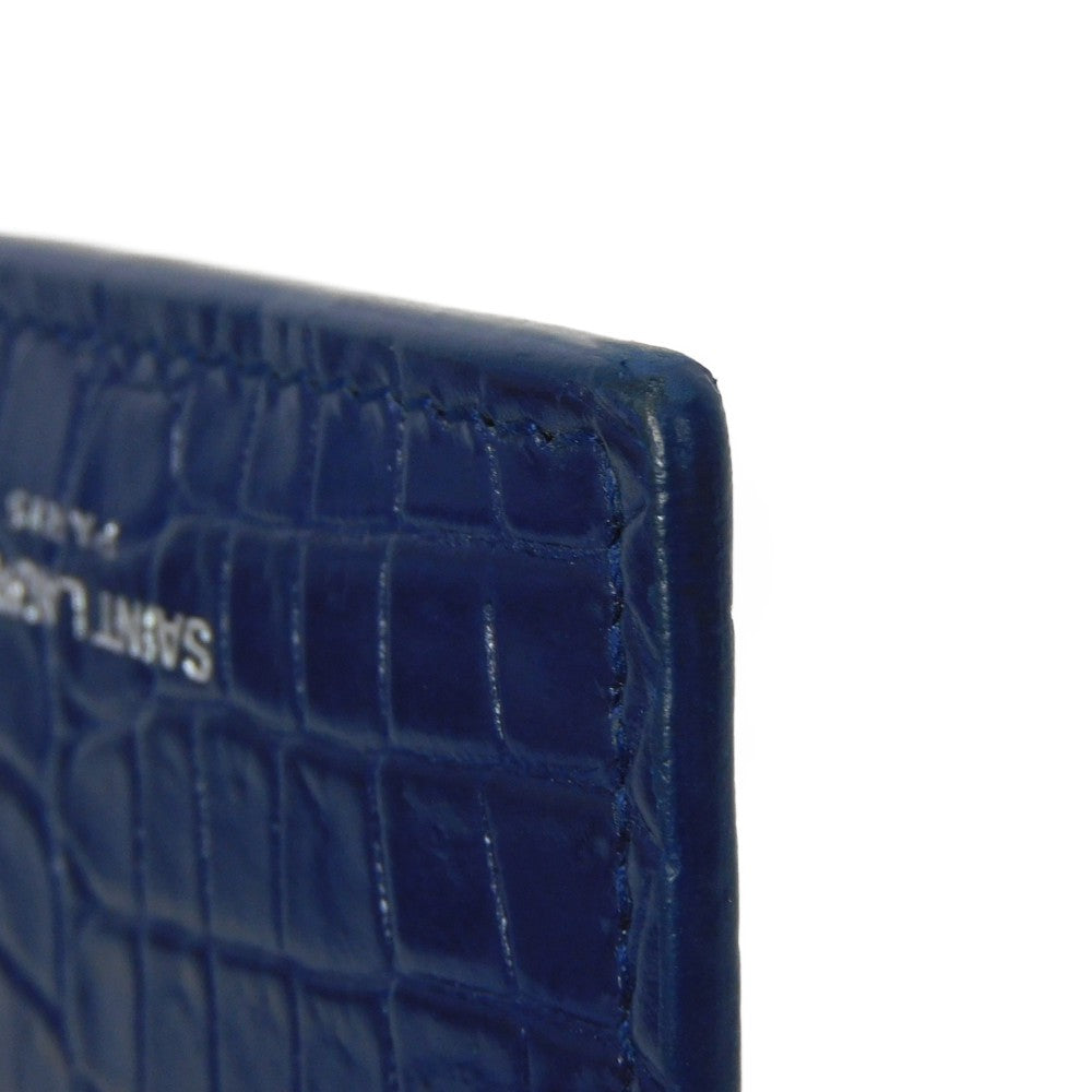 Yves Saint Laurent Croc-Embossed Zip Coin Case