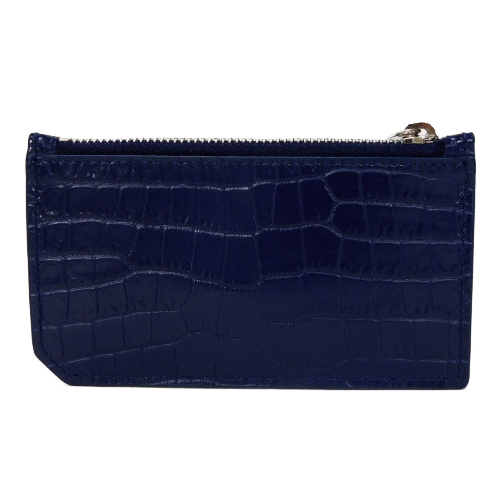 Yves Saint Laurent Croc-Embossed Zip Coin Case