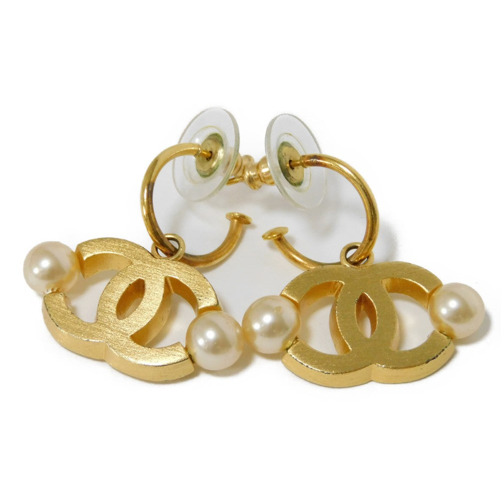 Chanel Pearl Swing Coco Mark Earrings