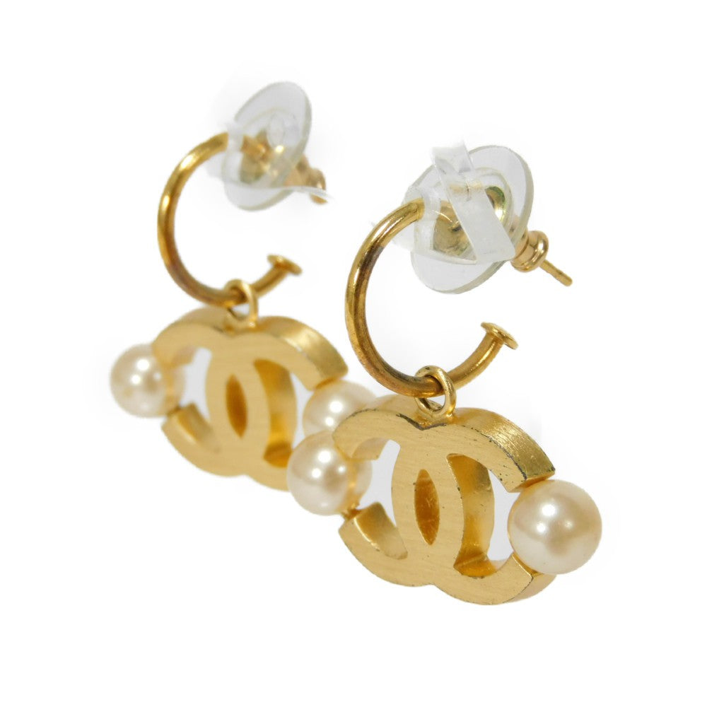 Chanel Pearl Swing Coco Mark Earrings