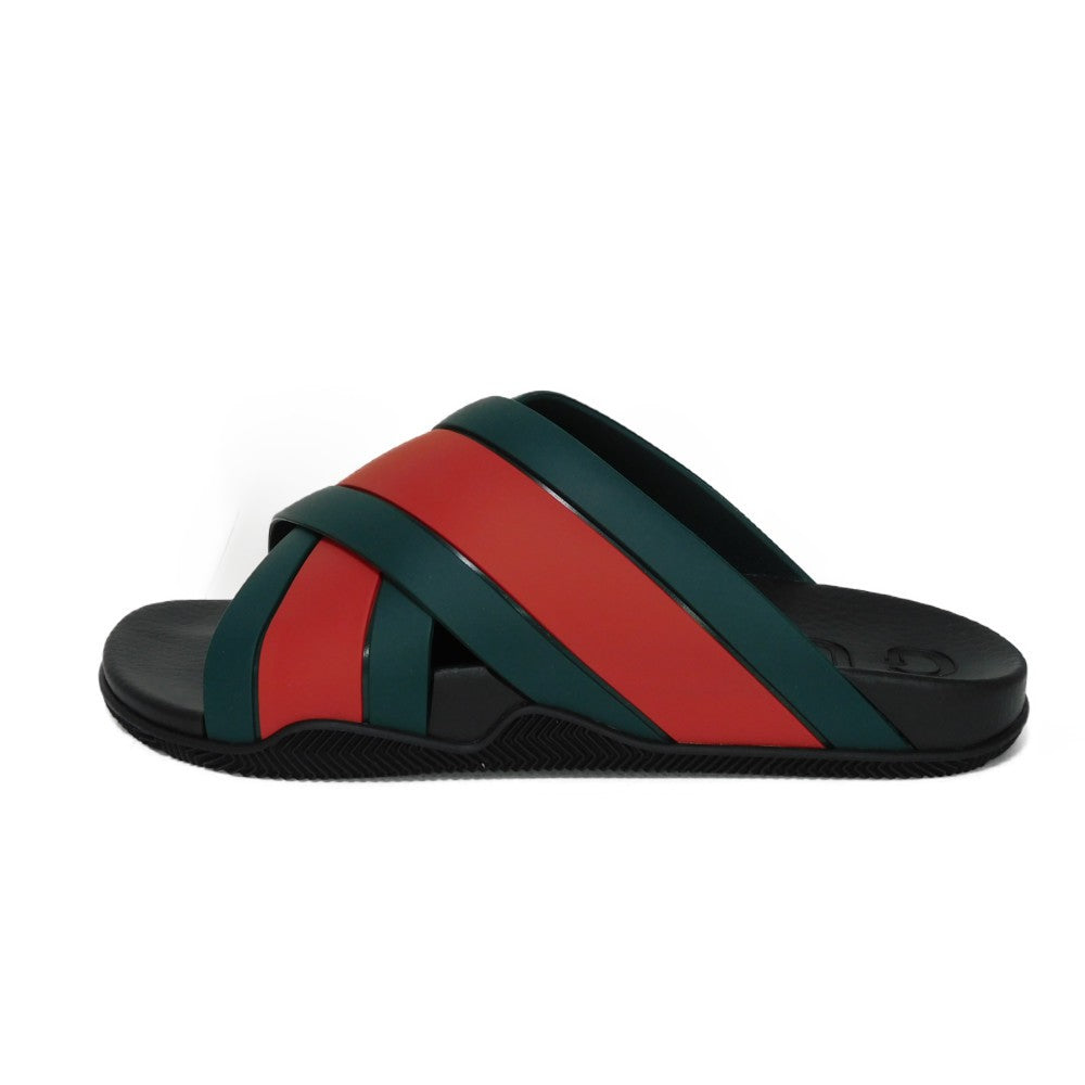 Gucci Web Stripe Slide Sandals