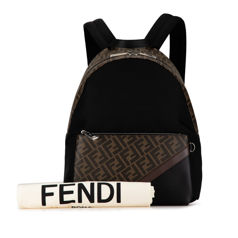 Fendi Nylon PVC Leather Zucca Backpack 7VZ042 in Great Condition