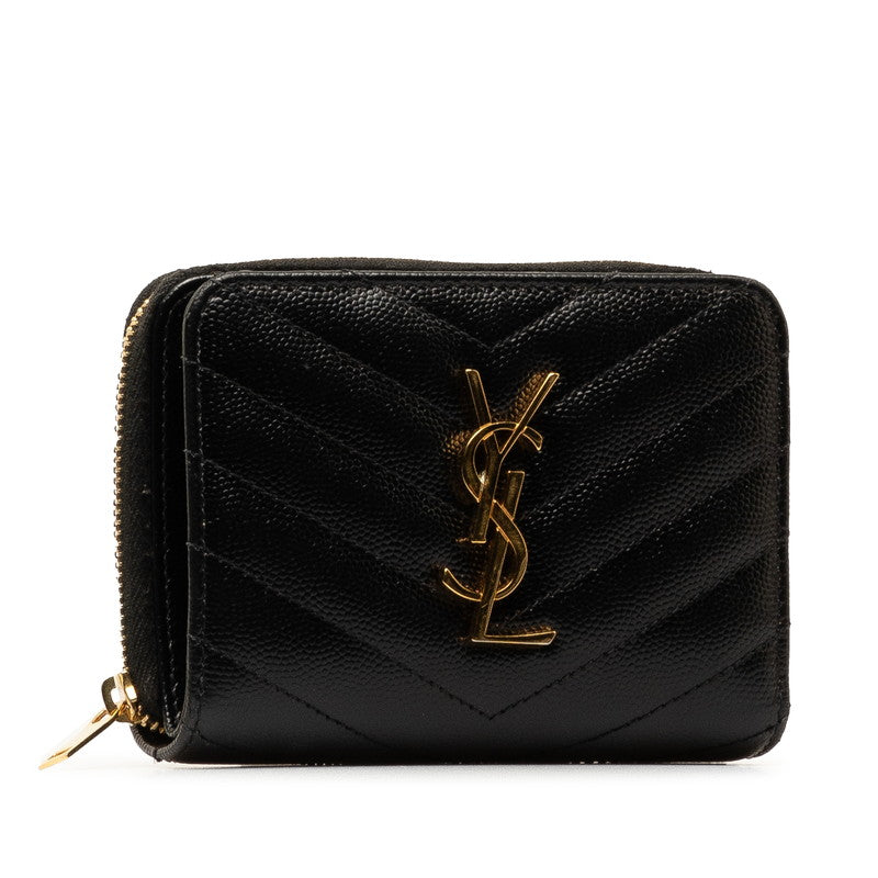 Yves Saint Laurent Caviar Cassandra Short Wallet  Leather Short Wallet GUE403723 in Good condition