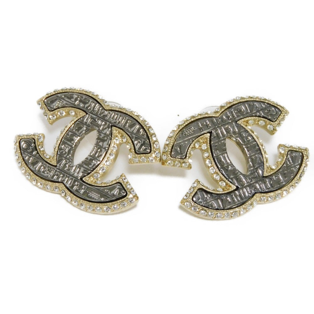 Chanel Crystal Coco Mark Earrings