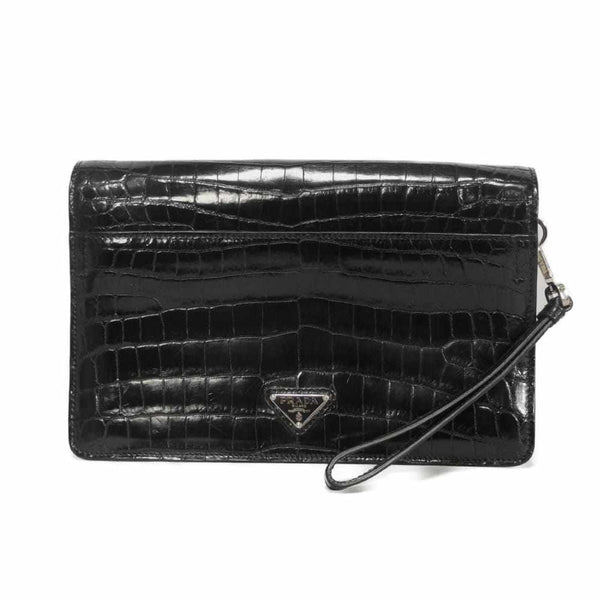 Prada Coccodrillo Crocodile Clutch Bag