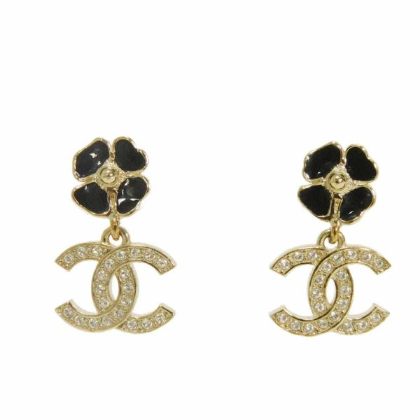 CHANEL Camelia Coco Mark Crystal Earrings