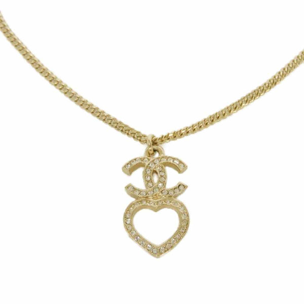 Chanel Coco Mark Heart Crystal Necklace