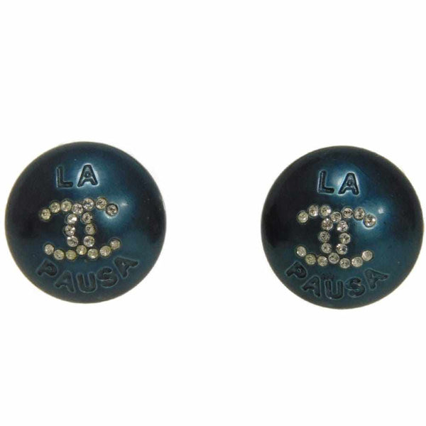 Chanel La Pausa Coco Mark Round Crystal Earrings