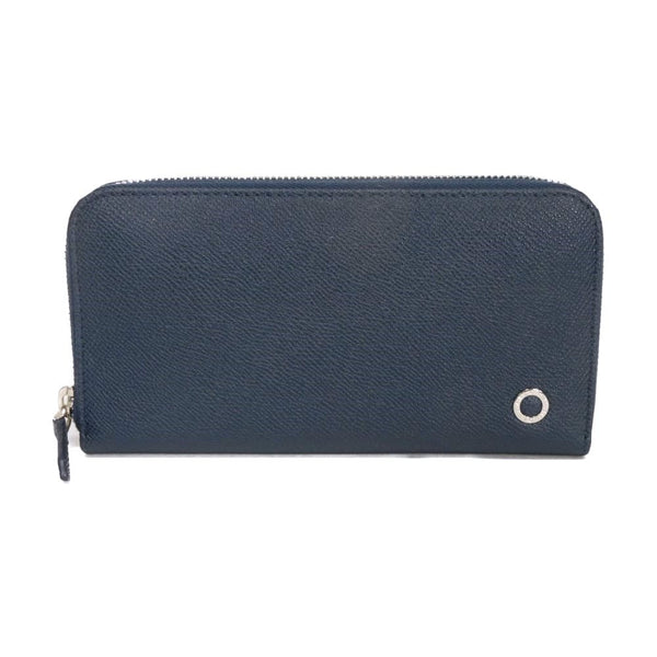 BVLGARI BB Man Grained Calf Leather Long Zip Wallet
