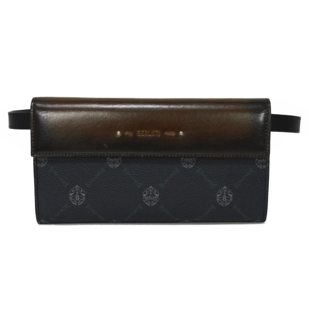 Berluti Walker Pouch Signature Canvas Venezia Leather