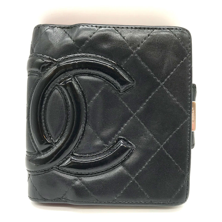 Chanel Cambon Ligne Wallet Leather Short Wallet in Good Condition