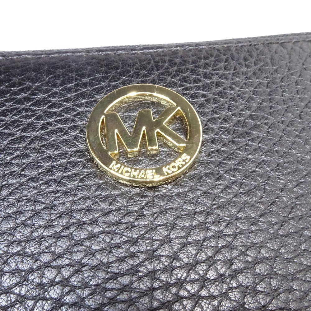 Michael Kors Leather Zip-Around Wallet Black