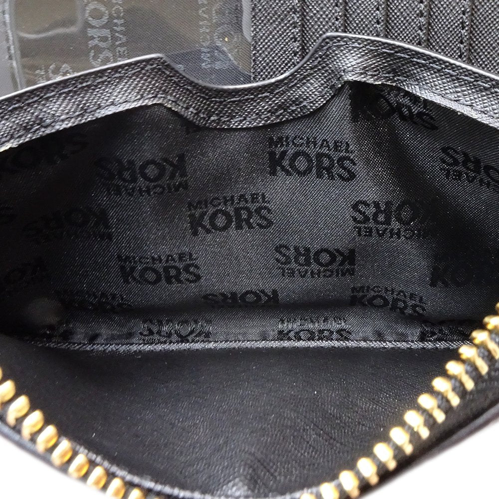 Michael Kors Leather Zip-Around Wallet Black