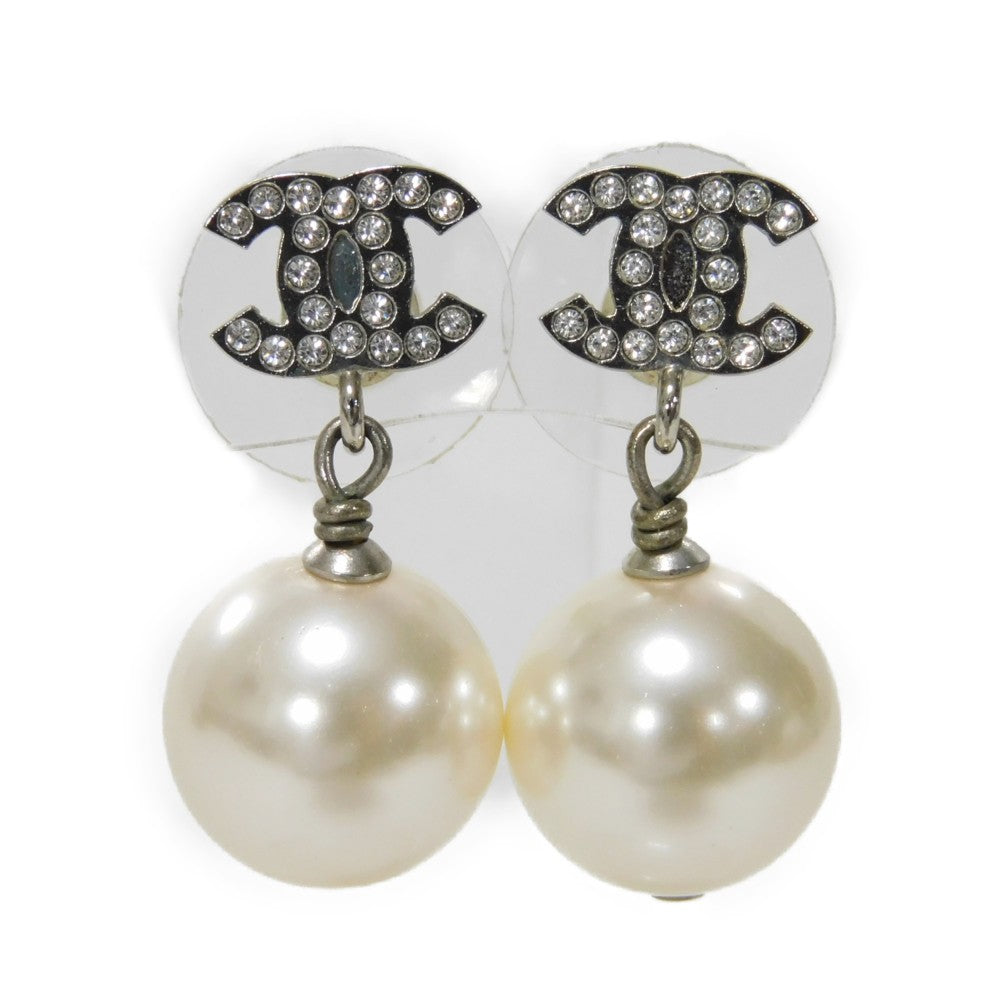 Chanel Crystal Pearl Swing Earrings A36138