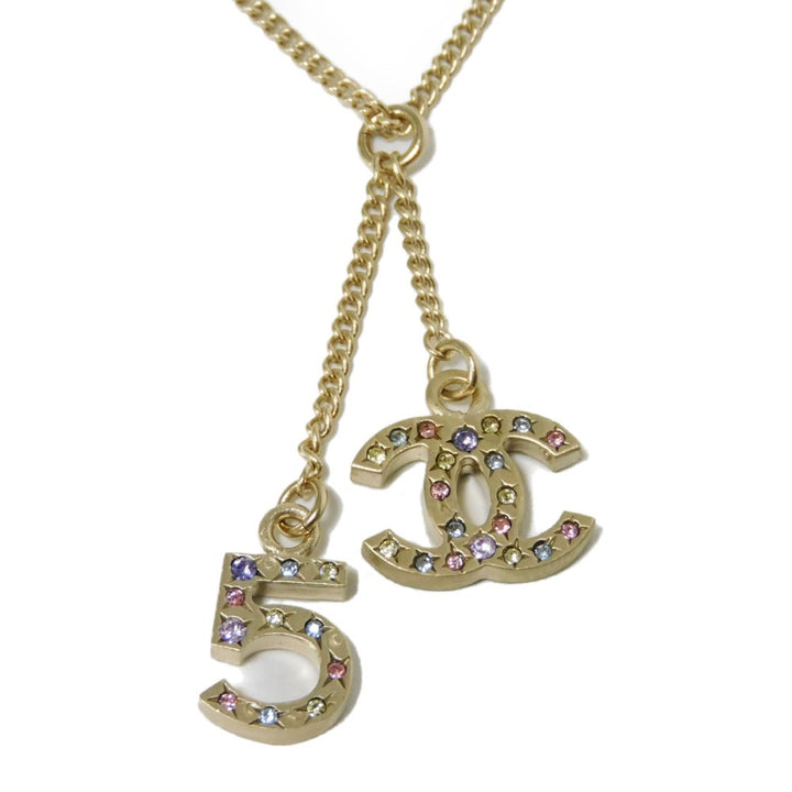 Chanel Crystal Coco Mark No.5 Swing Necklace