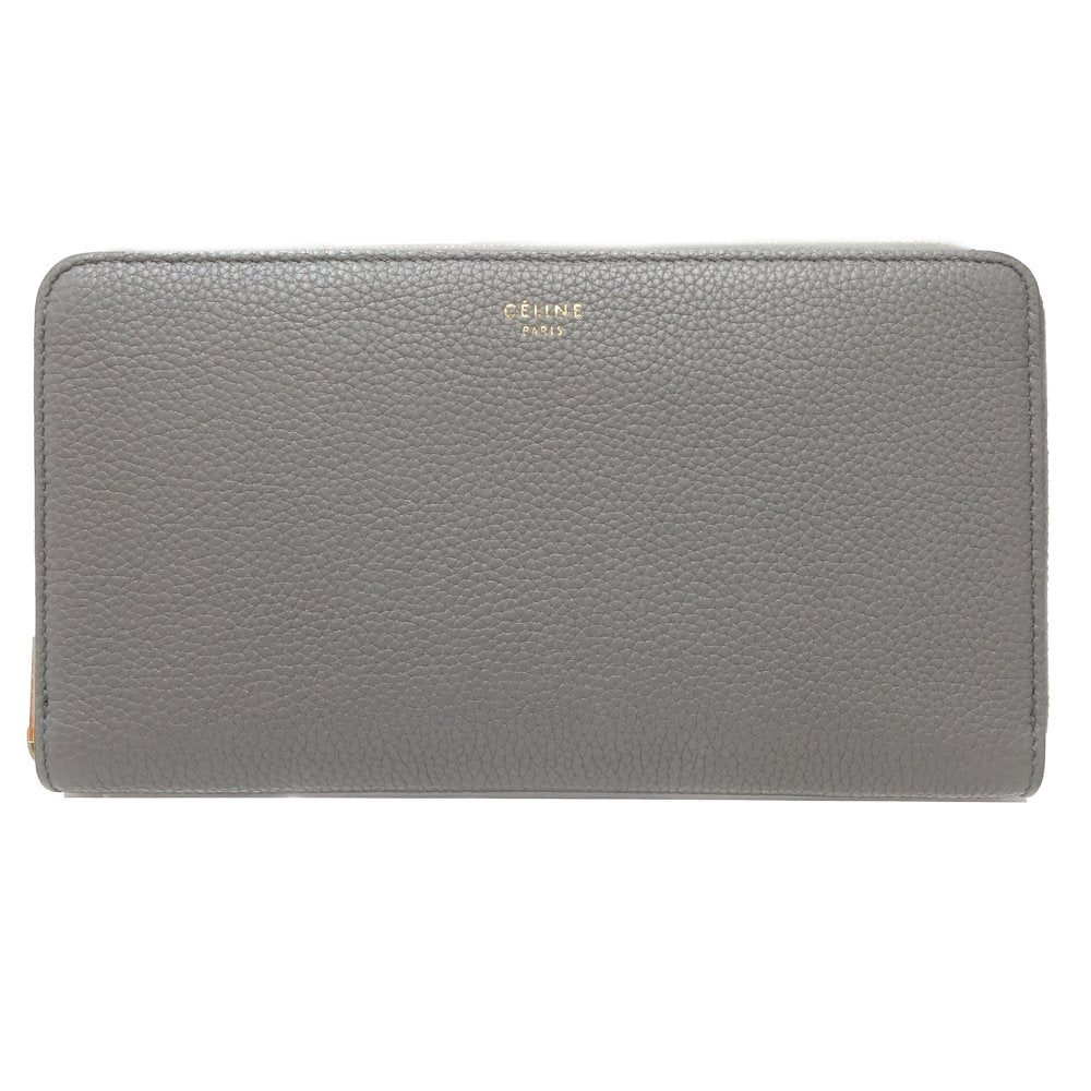 Celine Large Zip Wallet Grain Calf Leather