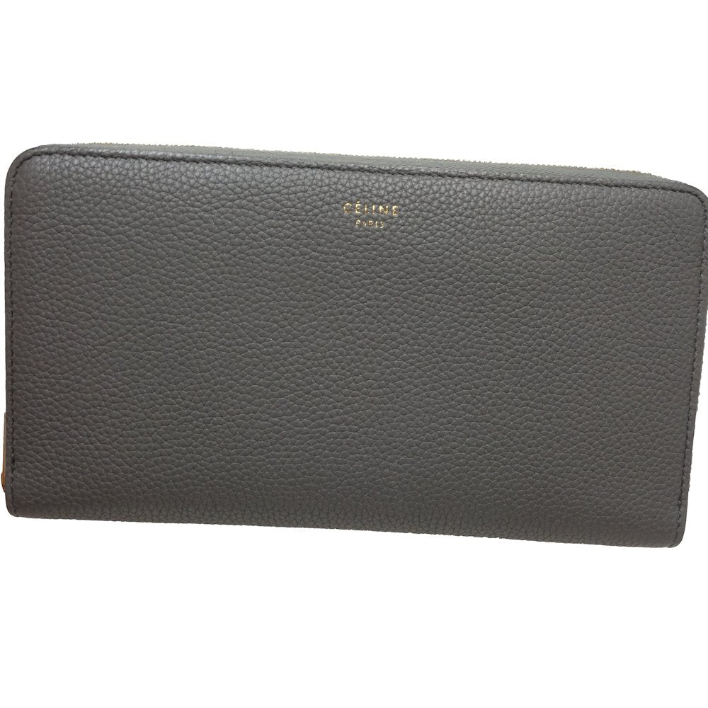 Celine Large Zip Wallet Grain Calf Leather