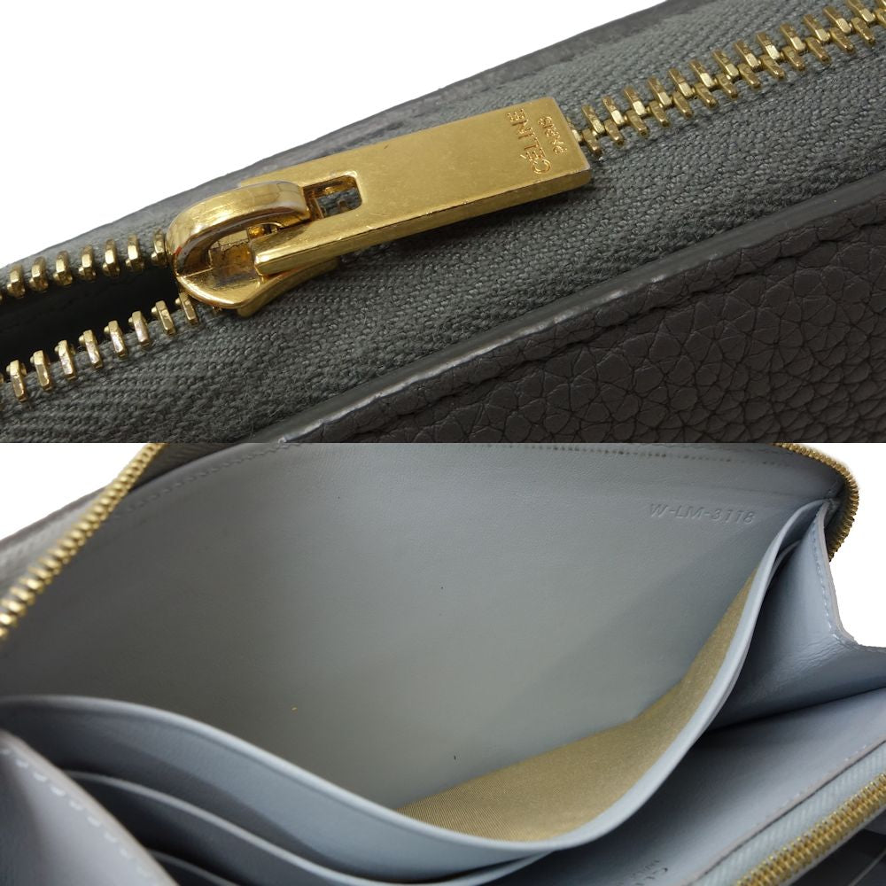 Celine Large Zip Wallet Grain Calf Leather