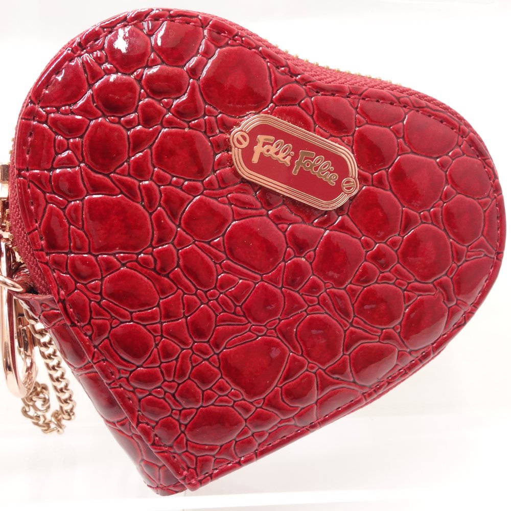 Folli Follie Coin Case Keyring Heart Red