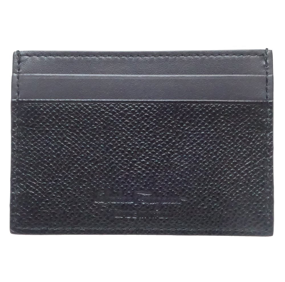 Salvatore Ferragamo Leather Card Case Black Gray