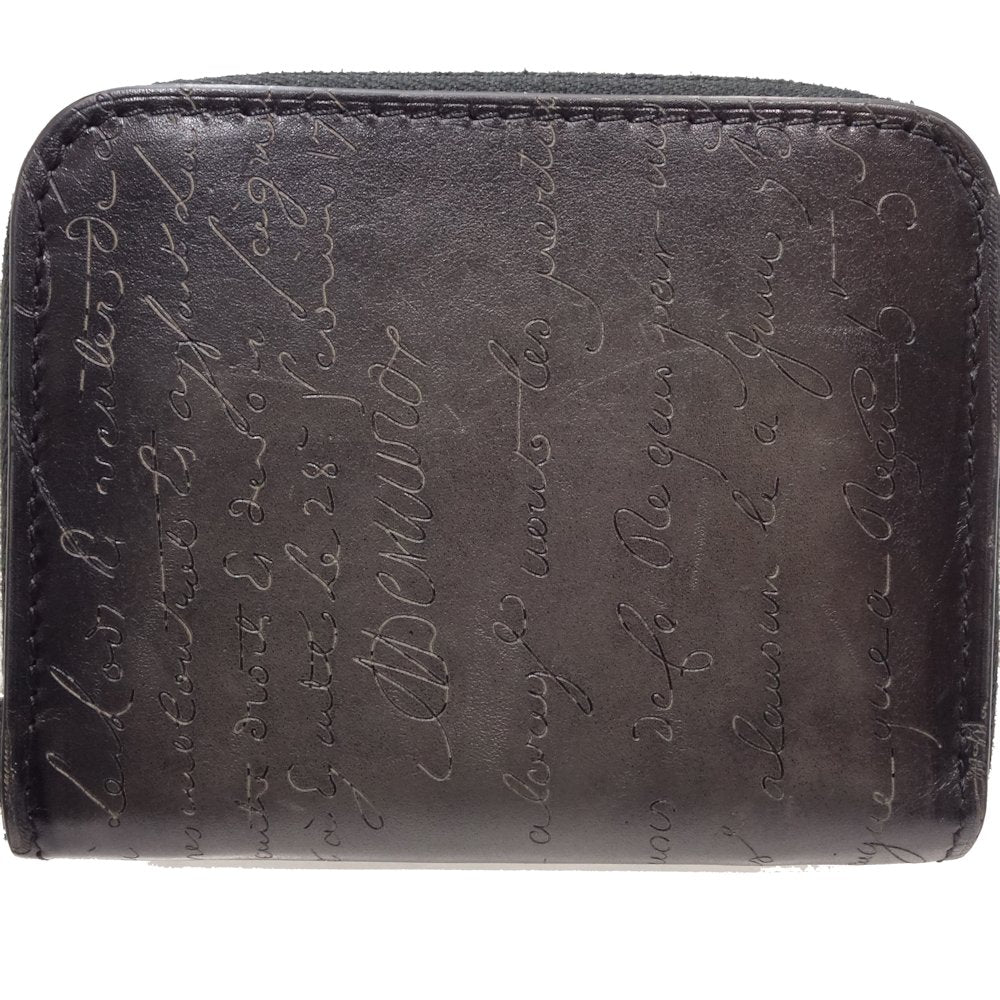 Berluti Calligraphy Coin Case Leather Black