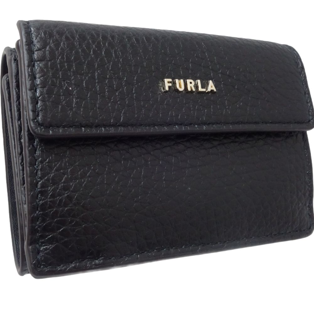 Furla Leather Babylon S Bifold Wallet Black