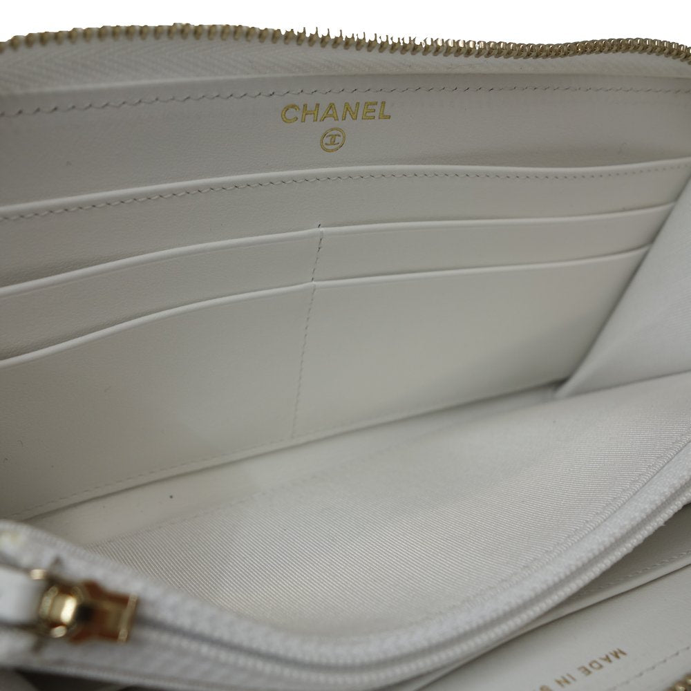 Chanel Leather Matelasse CC Mark Long Wallet