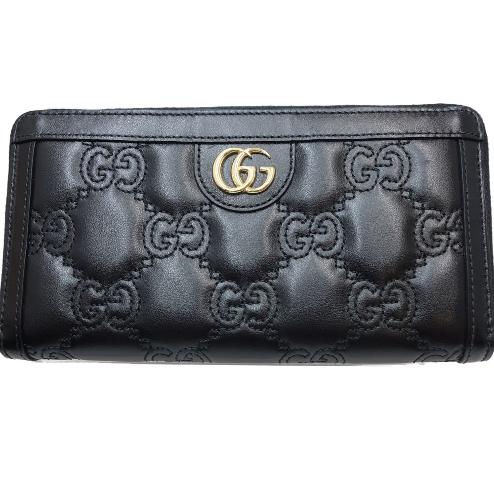 Gucci Leather Zip Around Wallet GG Matelassé