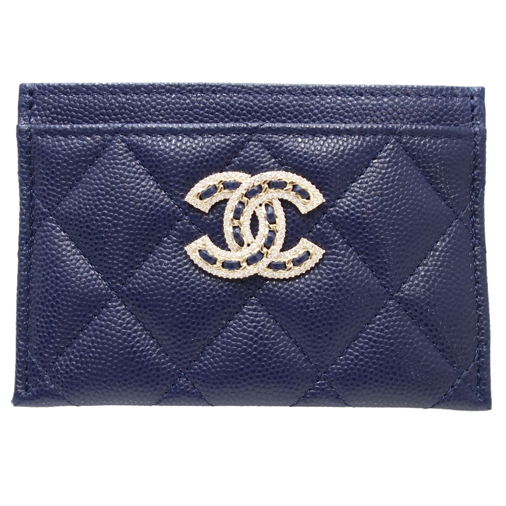 Chanel Caviar Rhinestone Coco Mark Card Case