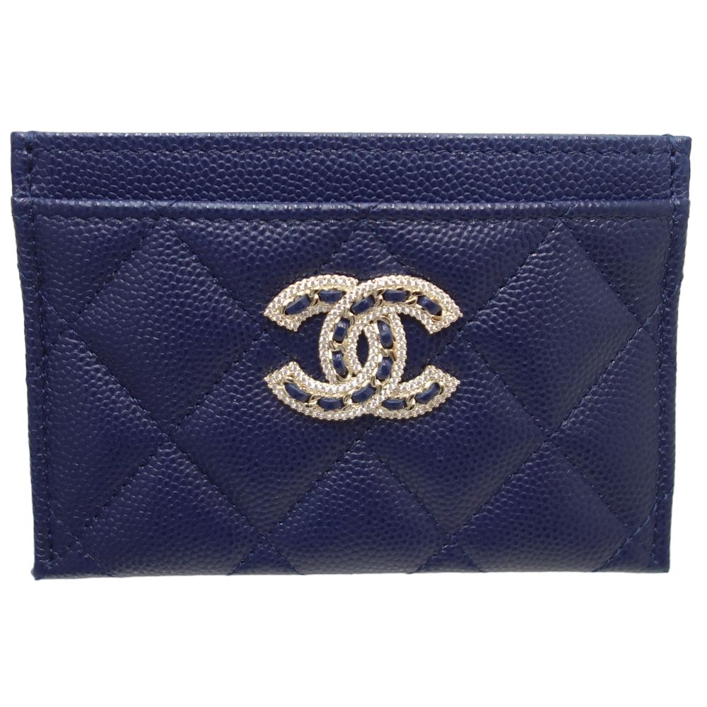 Chanel Caviar Rhinestone Coco Mark Card Case