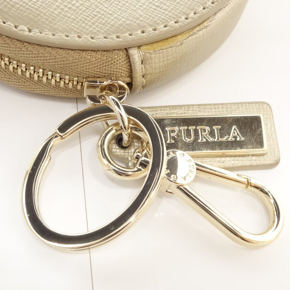 Furla Leather Keyring Bag Charm Coin Case