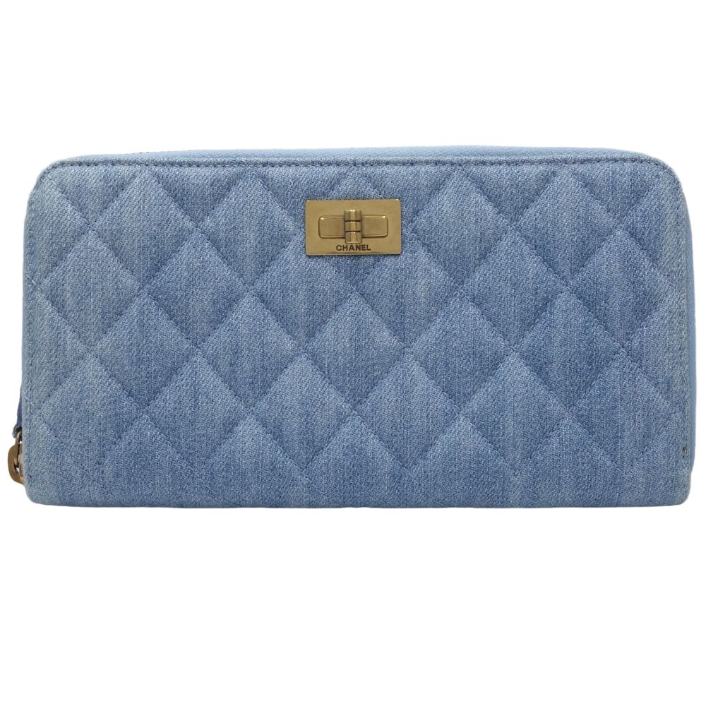 Chanel Denim Matelasse Long Wallet A80830