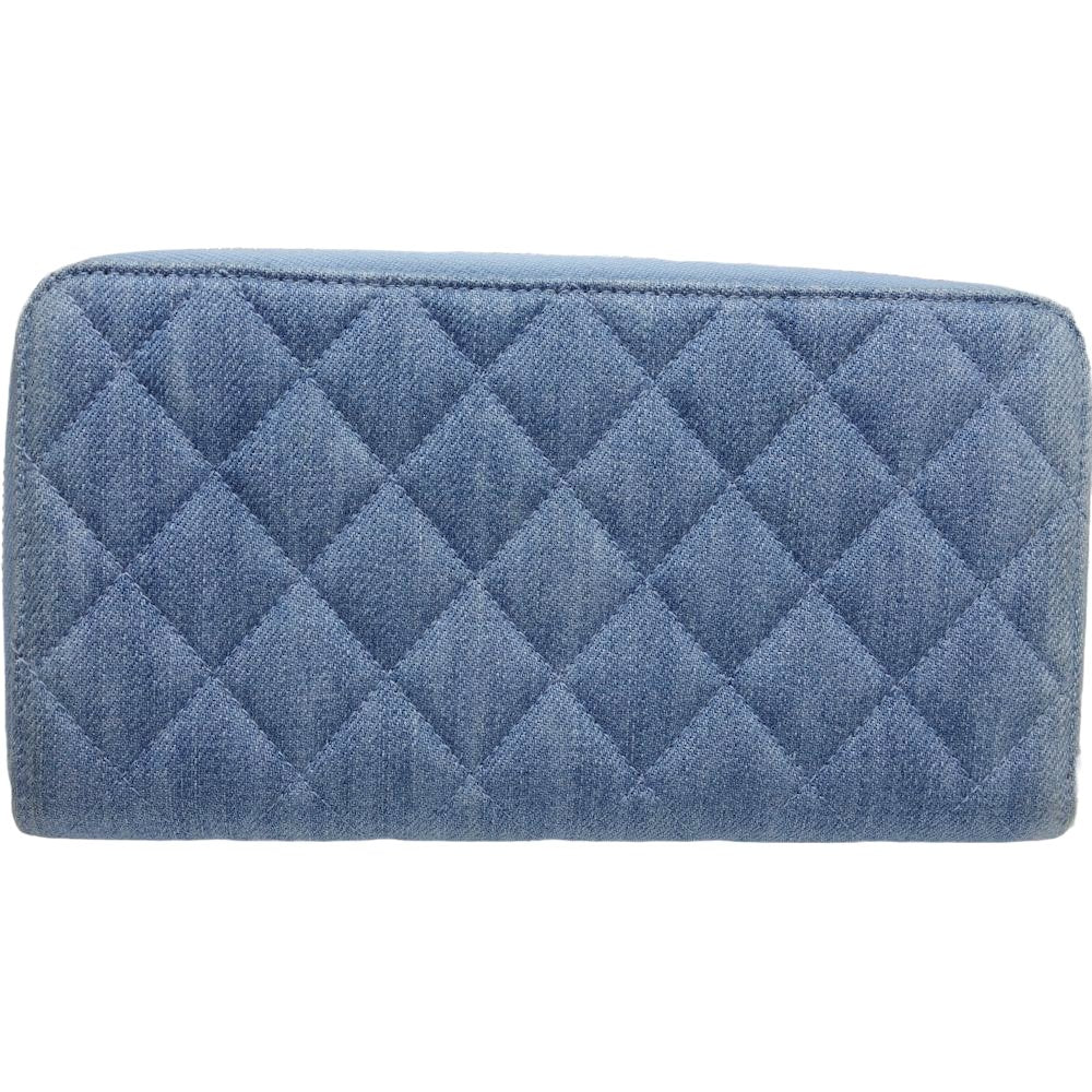 Chanel Denim Matelasse Long Wallet A80830