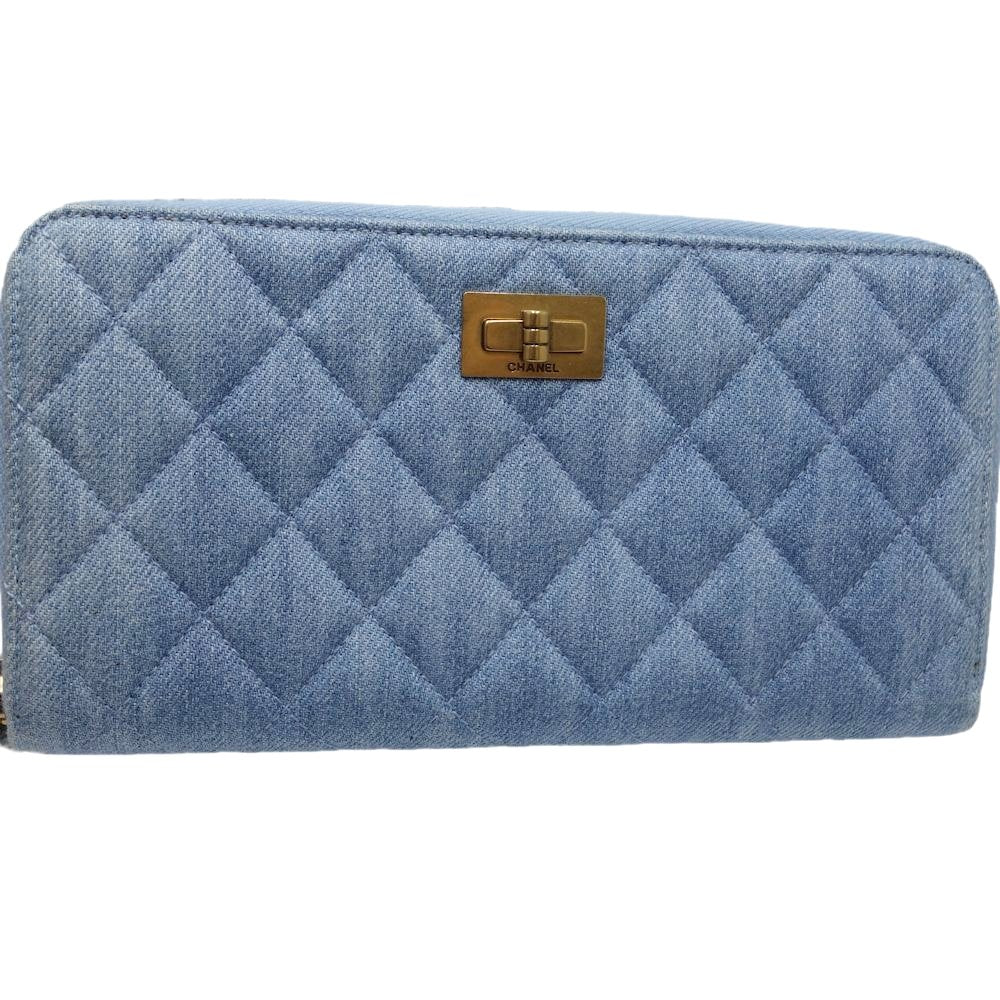 Chanel Denim Matelasse Long Wallet A80830