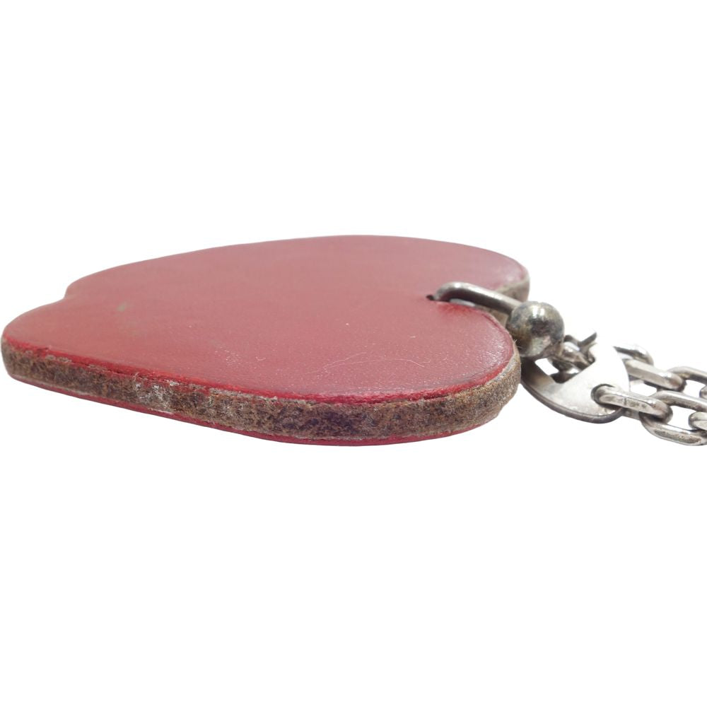 Hermes Leather Apple Keychain Charm