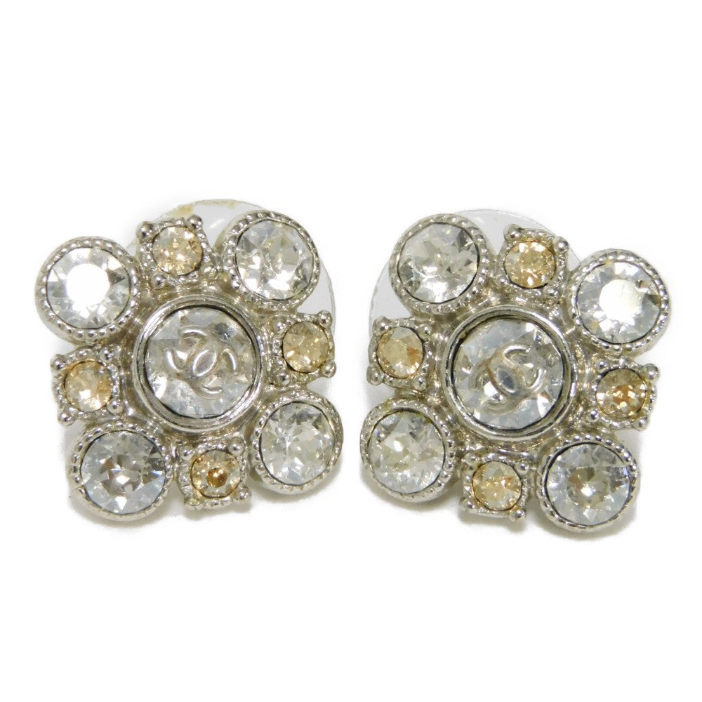 Chanel Crystal Flower Coco Mark Earrings A37285